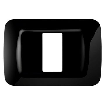 Gewiss GW22511 - PLACCA TOP SYSTEM - IN TECNOPOLIMERO FINITURA LUCIDA - 1 POSTO - NERO TONER - SYSTEM