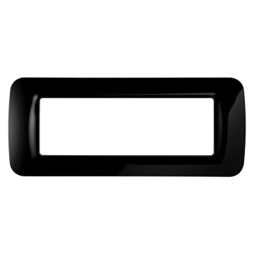 Gewiss GW22516 - PLACCA TOP SYSTEM - IN TECNOPOLIMERO FINITURA LUCIDA - 6 POSTI - NERO TONER - SYSTEM
