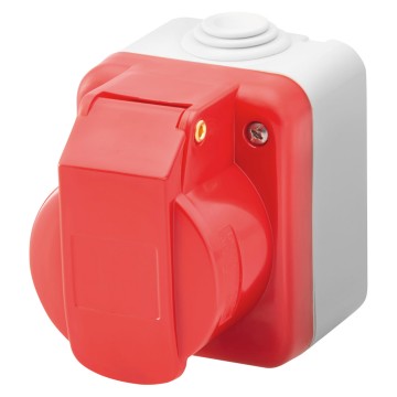 Gewiss GW26223 - PRESA INDUSTRIALE DA PARETE A NORMA IEC 309 - 3P+T - 400V - IP44 - GRIGIO RAL 7035