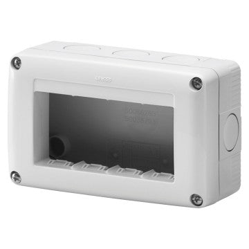 Gewiss GW27004 - CONTENITORE PER APPARECCHI SYSTEM - PROTETTO - 4 POSTI - GRIGIO RAL 7035 - IP40