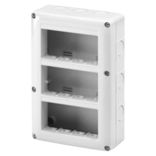 Gewiss GW27024 - CONTENITORE PER APPARECCHI SYSTEM - VERTICALE PROTETTO - 12 POSTI - MODULO 4x3 - GRIGIO RAL 7035 - IP40