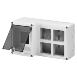 Gewiss GW27072 - CONTENITORE PROTETTO PER INSTALLAZIONE COMBINATA DIN E SYSTEM - 4 MODULI DIN - 8 MODULI SYSTEM - MODULO 2X4 - IP40 - GRIGIO RAL 7035