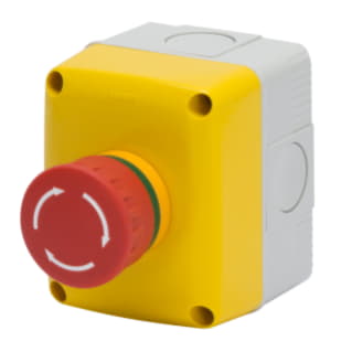Gewiss GW27202 - CONTENITORE COMPLETO DI OPERATORE - 1 POSTO - 1NA 1NC- PULSANTE EMERGENZA - IP66