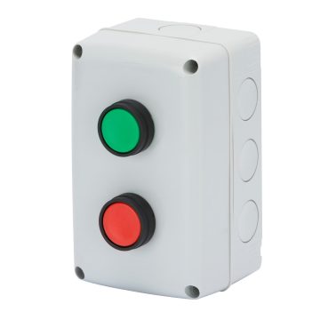 Gewiss GW27203 - CONTENITORE COMPLETO DI OPERATORE - 2 POSTI - 1NA 1NC - PULSANTE MARCIA- ARRESTO - IP66