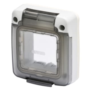Gewiss GW27403 - COMBI IN - CALOTTA STAGNA 2 POSTI - SYSTEM - PORTELLA TRASPARENTE FUME' - IP65 - GRIGIO RAL 7035