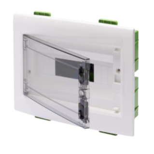 Gewiss GW40605PM - CENTRALINO PROTETTO - GREEN WALL - PER PARETI MOBILI E CARTONGESSO - PORTA TRASPARENTE FUM CON TELAIO ESTRAIBILE - 12 MODULI IP40