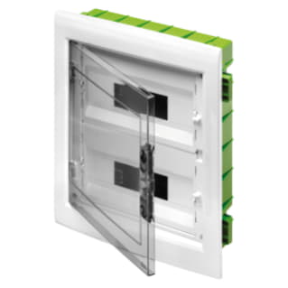 Gewiss GW40606PM - CENTRALINO PROTETTO - GREEN WALL - PER PARETI MOBILI E CARTONGESSO - PORTA TRASPARENTE FUM CON TELAIO ESTRAIBILE - 24 (12X2) MODULI IP40