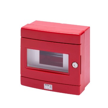 Gewiss GW42202 - CENTRALINO STAGNO PER EMERGENZA CON GUIDA DIN - 8 MODULI EN50022 - ROSSO RAL 3000