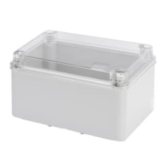 Gewiss GW44137 - CASSETTA DI DERIVAZIONE CON FONDO AD ALTA CAPIENZA E COPERCHIO TRASPARENTE BASSSO A VITE - IP56 - DIMENSIONI INTERNE 190X140X110 - PARETI LISCE-GRIGIO
