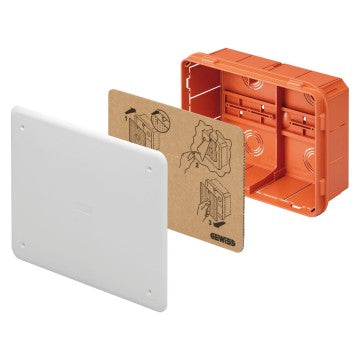 Gewiss GW48006 - CASSETTA DI DERIVAZIONE E CONNESSIONE - PER PARETI IN MURATURA - CON GUIDA DIN - DIMENSIONI 196X152X75 - COPERCHIO BIANCO RAL9016