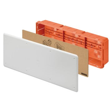 Gewiss GW48009 - CASSETTA DI DERIVAZIONE E CONNESSIONE - PER PARETI IN MURATURA - CON GUIDA DIN - DIMENSIONI 480X160X75 - COPERCHIO BIANCO RAL9016