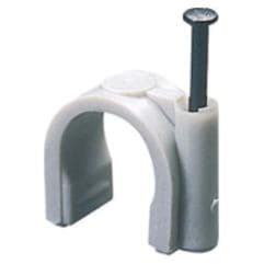 Gewiss GW50611 - GRAFFETTA IN POLIMERO ANTIURTO CON CHIODO IN ACCIAIO TEMPERATO - DIAMETRO 5-6MM - GRIGIO RAL 7035