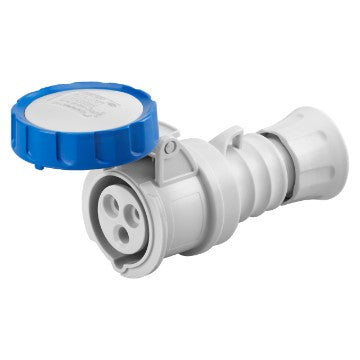 Gewiss GW62037H - PRESA MOBILE DIRITTA HP - IP66/IP67/IP68/IP69 - 2P+T 32A 200-250V 50/60HZ - BLU - 6H - CABLAGGIO A VITE