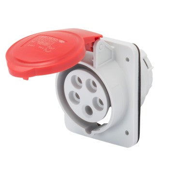 Gewiss GW62209H - PRESA FISSA DA INCASSO A 10 HP - IP44/IP54 - 3P+T 16A 380-415V 50/60HZ - ROSSO - 6H - CABLAGGIO A VITE