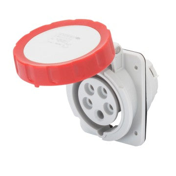 Gewiss GW62232H - PRESA FISSA DA INCASSO A 10 HP - IP66/IP67 - 3P+N+T 16A 380-415V 50/60HZ - ROSSO - 6H - CABLAGGIO A VITE