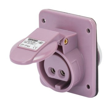Gewiss GW62265 - PRESA FISSA DA INCASSO A 10 - IP44 - 2P 16A 20-25V 50-60HZ VIOLA - S.R. - CABLAGGIO A VITE