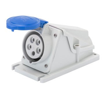 Gewiss GW62477 - PRESA FISSA DA PARETE A 90 - IP44 - 2P+T 16A 200-250V 50/60HZ - BLU - 6H - CABLAGGIO A VITE