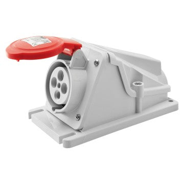 Gewiss GW62481 - PRESA FISSA DA PARETE A 90 - IP44 - 3P+T 16A 380-415V 50/60HZ - ROSSO - 6H - CABLAGGIO A VITE