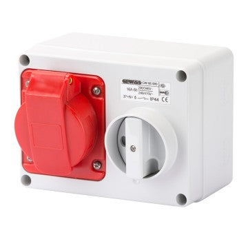Gewiss GW66009 - PRESA FISSA INTERBLOCCATA ORIZZONTALE - CON FONDO - SENZA BASE PORTAFUSIBILI - 3P+N+T 16A 346-415V - 50/60HZ 6H - IP44