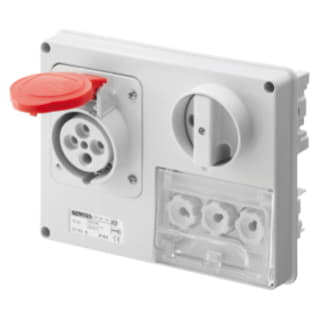 Gewiss GW66130 - PRESA FISSA INTERBLOCCATA ORIZZONTALE - SENZA FONDO - CON BASE PORTAFUSIBILI - 3P+T 16A 380-415V - 50/60HZ 6H - IP44