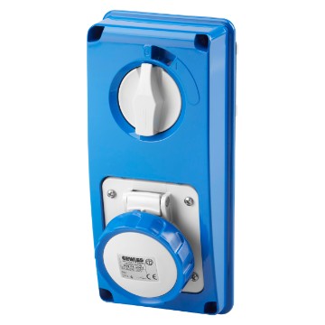 Gewiss GW66304N - Presa fissa interbloccata verticae 2P+T 16a 200-250V 6h 50/60Hz IP67