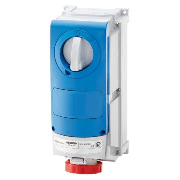 Gewiss GW66531 - PRESA FISSA INTERBLOCCATA VERTICALE - CON FONDO - SENZA BASE PORTAFUSIBILI - IMPIEGHI GRAVOSI - 3P+T 63A 380 - 415V - 50/60HZ 6H - IP66