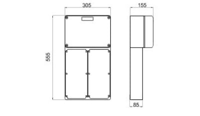 Gewiss GW66697 - BASE MODULARE PRESE FISSE VERTICALI IMPEGNI GRAVOSI - 2 PRESE 16/32A / SELV