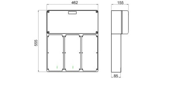 Gewiss GW66698 - BASE MODULARE PRESE FISSE VERTICALI IMPEGNI GRAVOSI -3 PRESE 16/32A / SELV