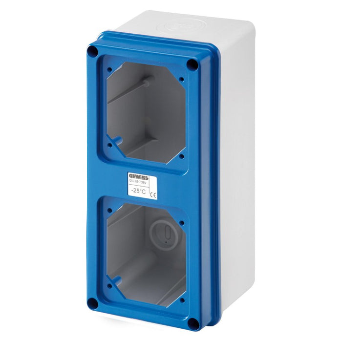 Gewiss GW66741N - CASSETTA DA PARETE CON COPERCHIO FLANGIATO PREDISPOSTO PER 2 CALOTTE - IP67