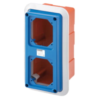 Gewiss GW66743N - CASSETTA CON CORNICE PER INCASSO CON COPERCHIO FLANGIATO PREDISPOSTO PER 2 CALOTTE SBF - IP55