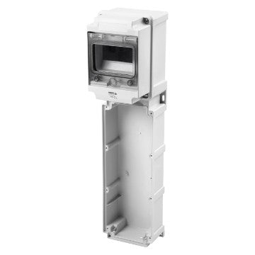 Gewiss GW66784 - BASE MODULARE CON PANNELLO FINESTRATO GUIDA DIN 1- 1 PRESA 63A-6 MOD.EN50022