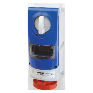 Gewiss GW66808 - PRESA FISSA INTERBLOCCATA VERTICALE - SENZA FONDO - IMPIEGHI GRAVOSI - CON BASE PORTAFUSIBILI - 3P+T 16A 380-415V-50/60HZ 6H - IP66