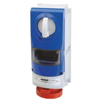 Gewiss GW66809 - PRESA FISSA INTERBLOCCATA VERTICALE - SENZA FONDO - IMPIEGHI GRAVOSI - CON BASE PORTAFUSIBILI - 3P+N+T 16A 346-415V-50/60HZ 6H - IP66