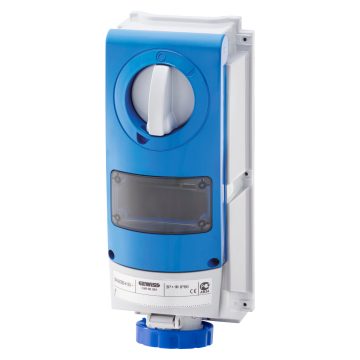 Gewiss GW66827 - PRESA FISSA INTERBLOCCATA VERTICALE - SENZA FONDO - PER MONTAGGIO APPARECCHIATURE MODULARI - IMPIEGHI GRAVOSI - 2P+T 16A 200-250V-50/60HZ 6HP66