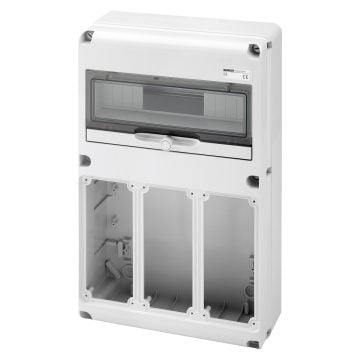 Gewiss GW68010N - Quadro stagno Q-Din 14m 3 flange 3 prese interbloccate 16/32A IP65