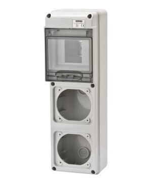 Gewiss GW68018N - Q-DIN 5 MODULI - 2 FLANGE IEC 309 16A IP44/67 - IP65
