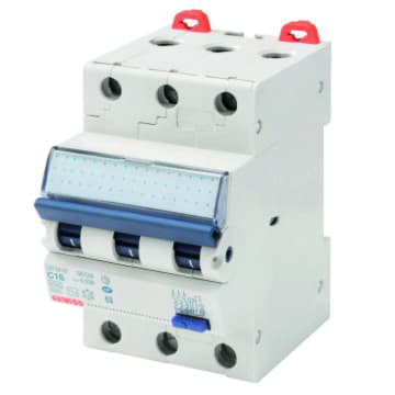 Gewiss GW94359 - INTERRUTTORE MAGNETOTERMICO DIFFERENZIALE COMPATTO - MDC 60 - 3P CURVA C 25A TIPO A Idn=0‚3A - 3 MODULI