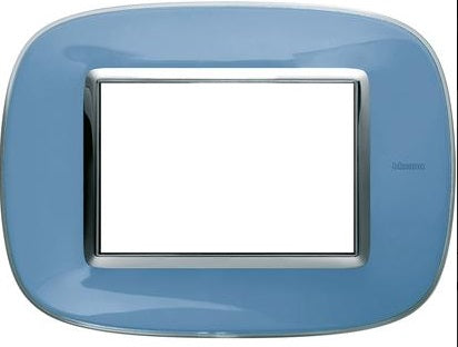 BTicino HB4803DZ - placca ellittica 3 moduli - azzurro liquid