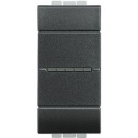 BTicino L4053A - deviatore con comando assiale e morsetti automatici 1P 16AX 250 Vac - Antracite