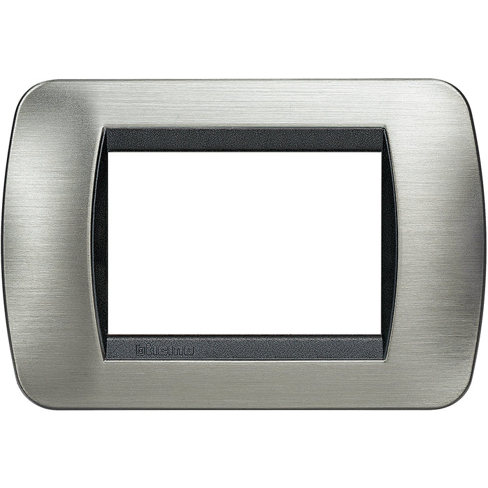 BTicino L4803ACS - living int - placca 3P acciaio spazzolato