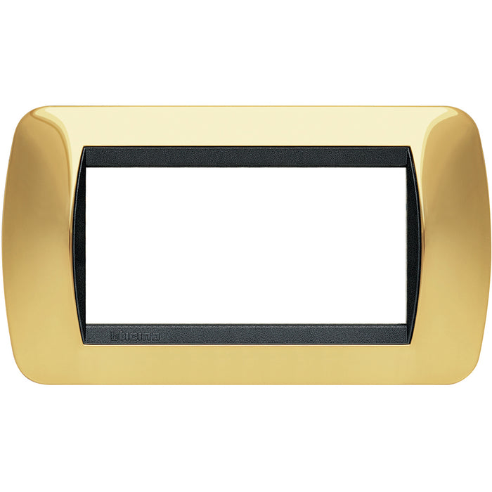 BTicino L4804OR - living int - placca 4 posti oro vero