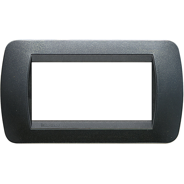 BTicino L4804PA - living int.- placca 4P plastica acciaio s.