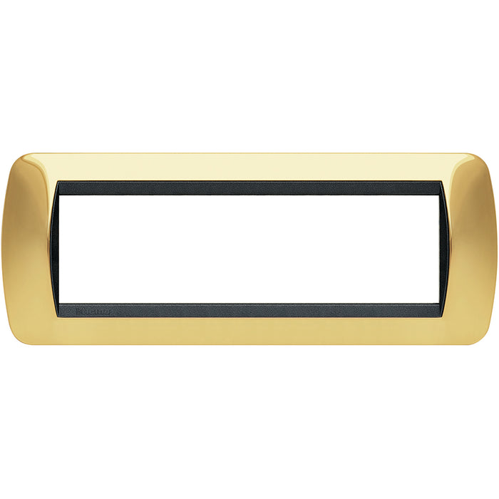 BTicino L4807OR - living int - placca 7 posti oro vero