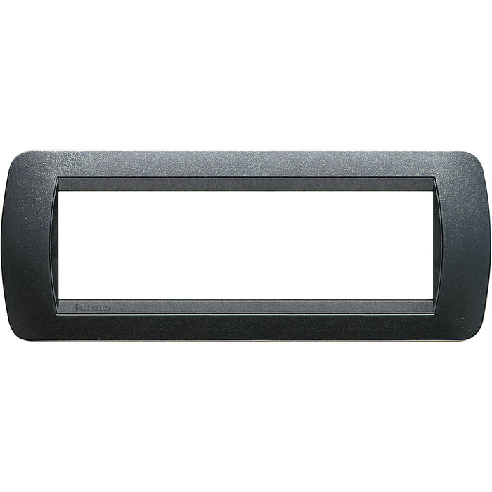 BTicino L4807PA - living int.- placca 7P plastica acciaio s.