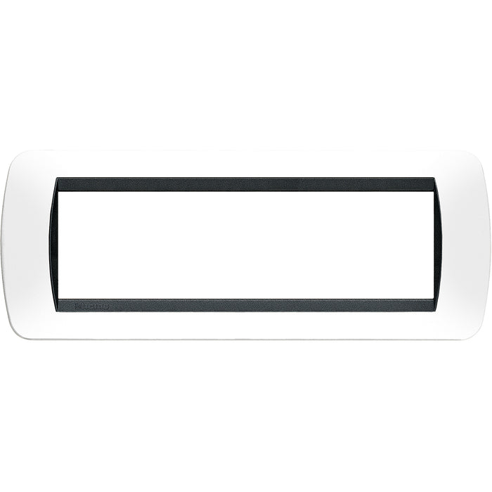 BTicino L4807PB - living int.- placca 7P plastica bianco s.