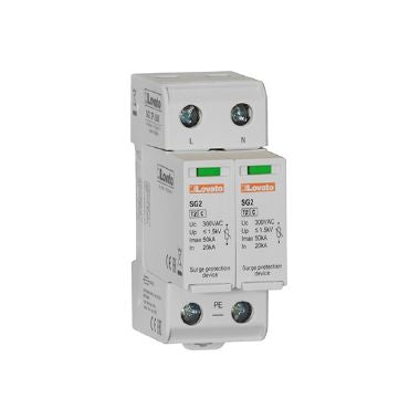 Lovato SG22PA300 - Scaricatore di sovratensione tipo 2 a cartuccia estraibile‚ corrente nominale di scarica in (8/20ms) 20ka per polo‚ 2p