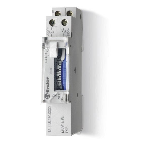 Finder 121182300000 - INTERRUTTORE ORARIO GIORANLIERO A CAVALIERI 17.5MM 1NO 15MIN IP20