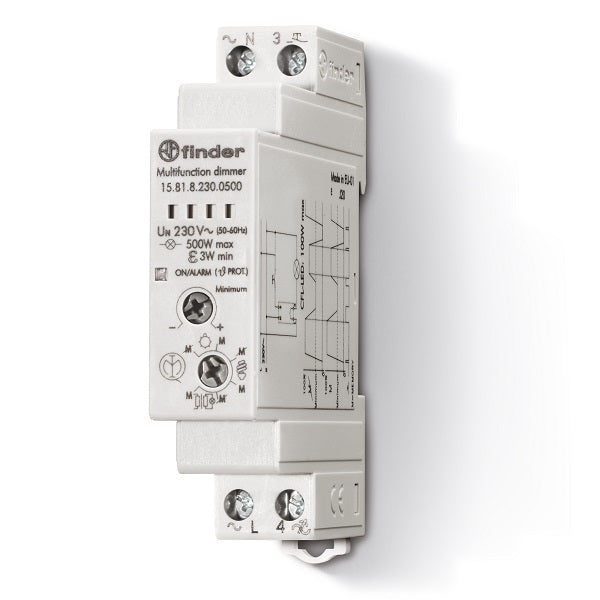 Finder 158182300500 - DIMMER DIN 17.5MM LED/CFL/INCAND 500W