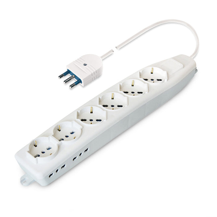 Scame 161.60501.R - PRESA PLURISTANDARD 6+4 USCITE C/CAVO