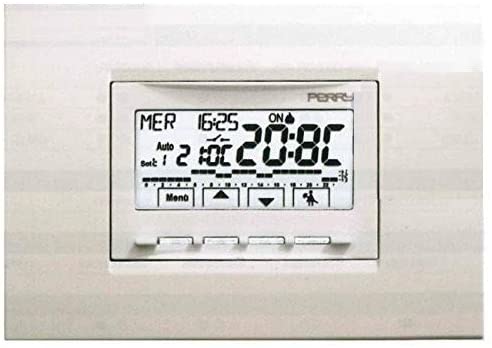 Perry 1CRCDS28 - Cronotermostato Digitale 3v a Batteria da incasso Serie Next